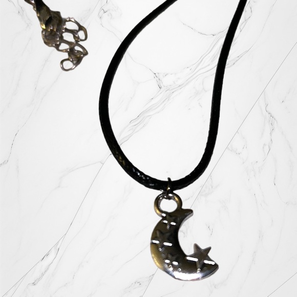 Hand Crafted Jewelry - Hand Crafted Necklace Silver Moon & Star Charm Celestial Heavens